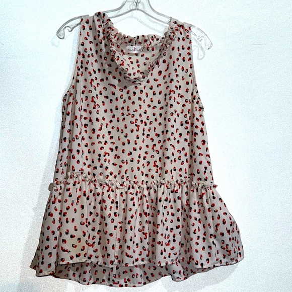 Perfectly Priscilla Tops - Perfectly Pricila white Colored Dots Sleeveless women top Size L